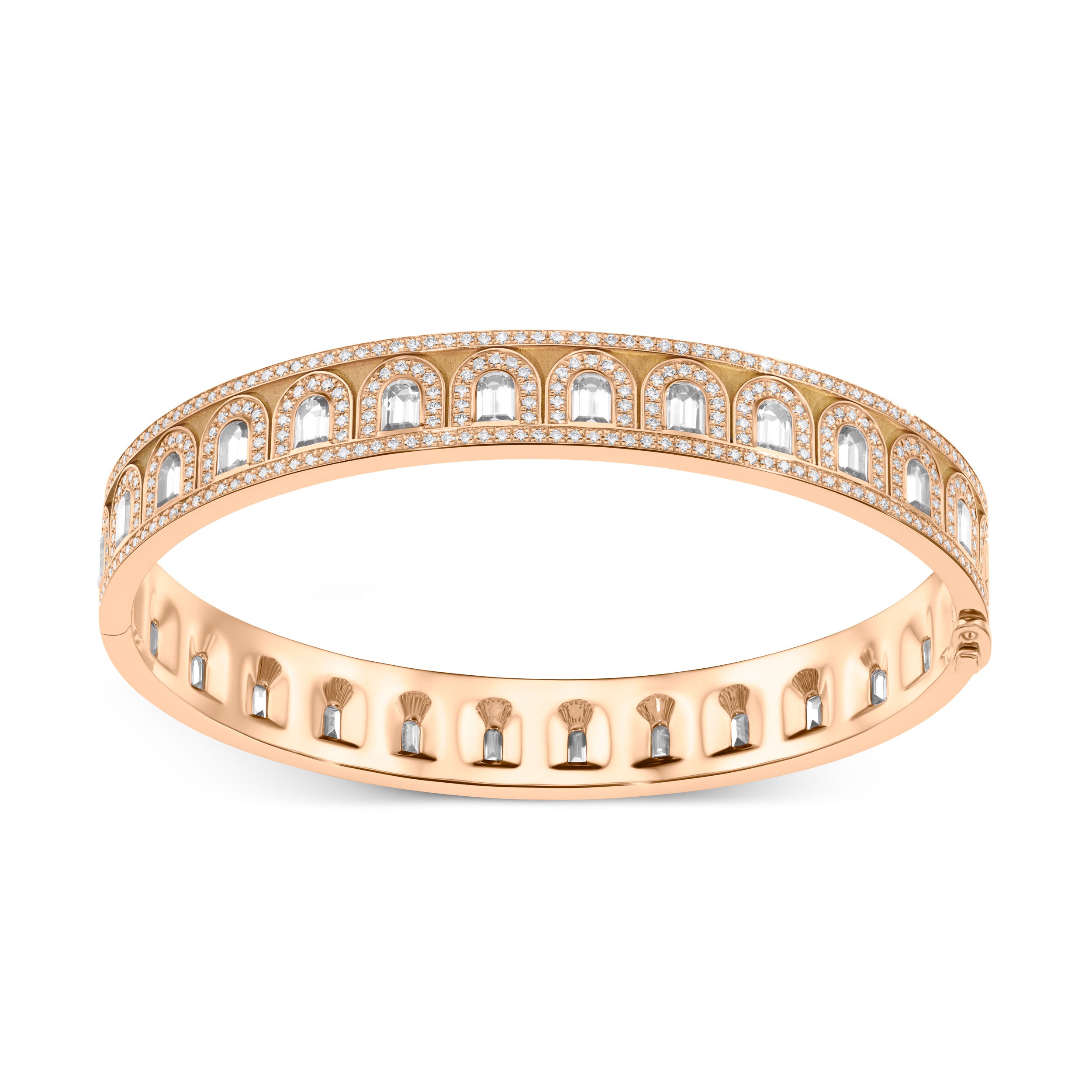 L'Arc Deco Bangle, 18k Rose Gold with DAVIDOR Arch Cut Diamonds and Brilliant Diamonds - DAVIDOR