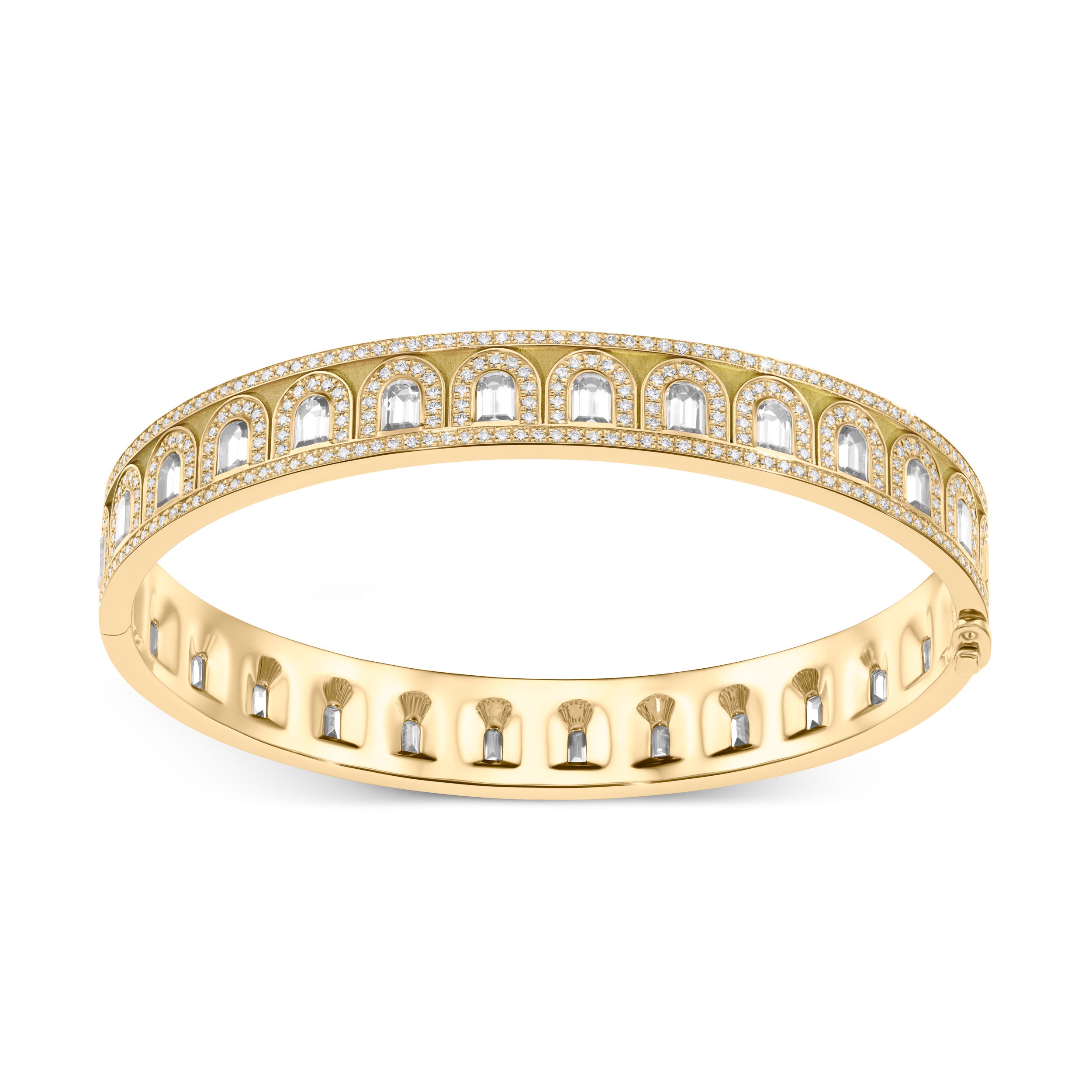 L'Arc Deco Bangle, 18k Yellow Gold with DAVIDOR Arch Cut Diamonds and Brilliant Diamonds - DAVIDOR