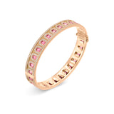 L'Arc Deco Bangle in 18k Rose Gold with DAVIDOR Arch Cut Rubellites and Brilliant Diamonds - DAVIDOR