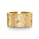 Feuillage Manchette, 18k Yellow Gold with Arch Cut Green Tourmalines and Brilliant Diamonds - DAVIDOR