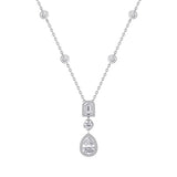 Diamant Sculptural Necklace with DAVIDOR Arch Cut Diamond, Pear Shape Diamond and Brilliant Diamonds - DAVIDOR