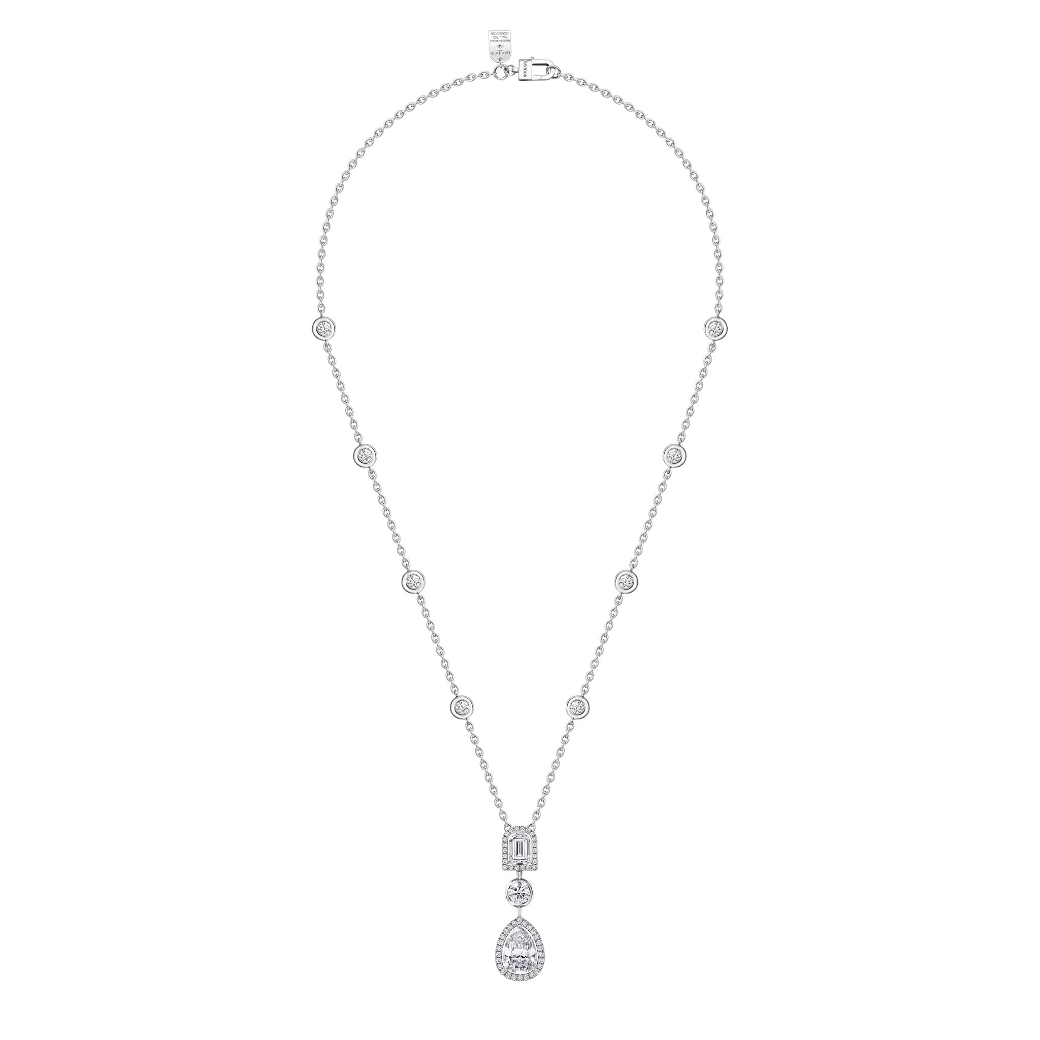 Diamant Sculptural Necklace with DAVIDOR Arch Cut Diamond, Pear Shape Diamond and Brilliant Diamonds - DAVIDOR