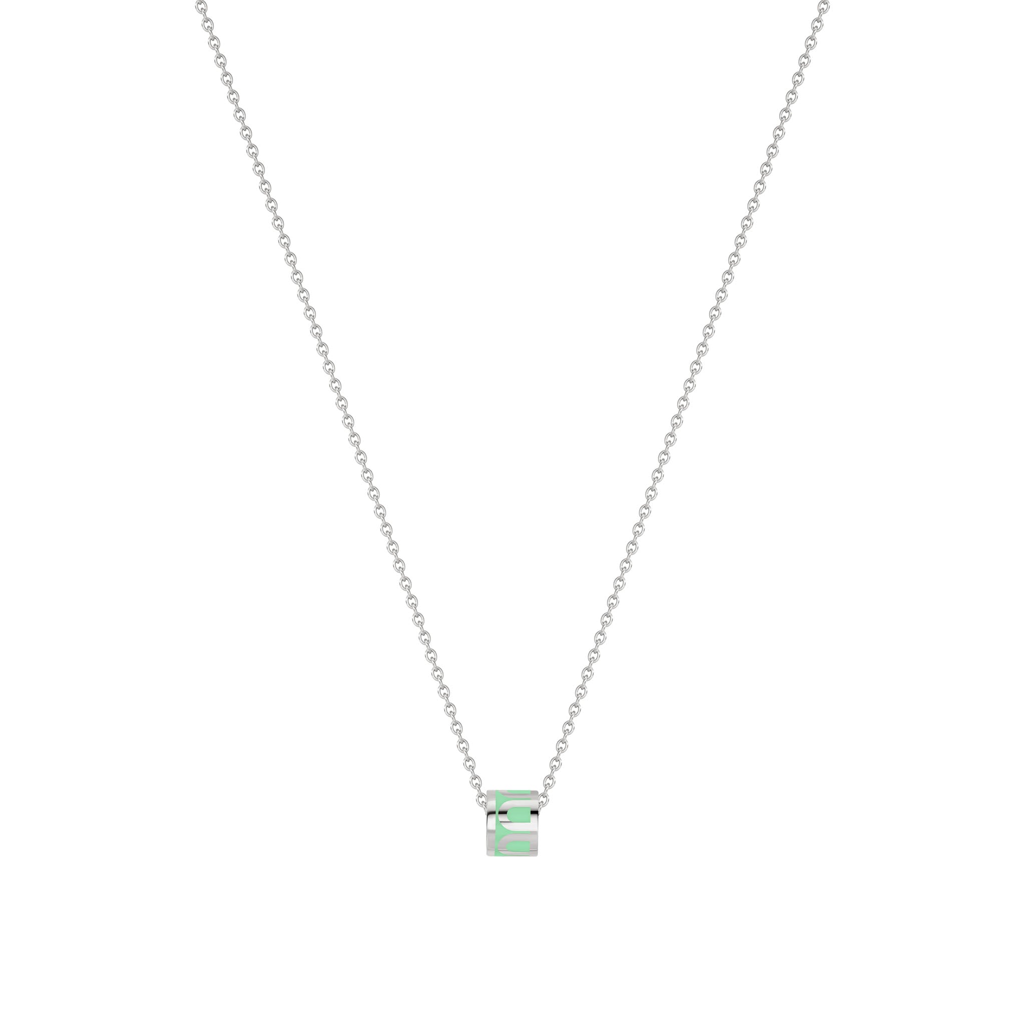 L'Arc de DAVIDOR Mini Bead Necklace, 18k White Gold with Palm Beach Lacquered Ceramic, 42cm - DAVIDOR