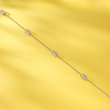 L'Arc Voyage Necklace, 18k White Gold with 5 GM Arch Motifs with Galerie Diamonds - DAVIDOR