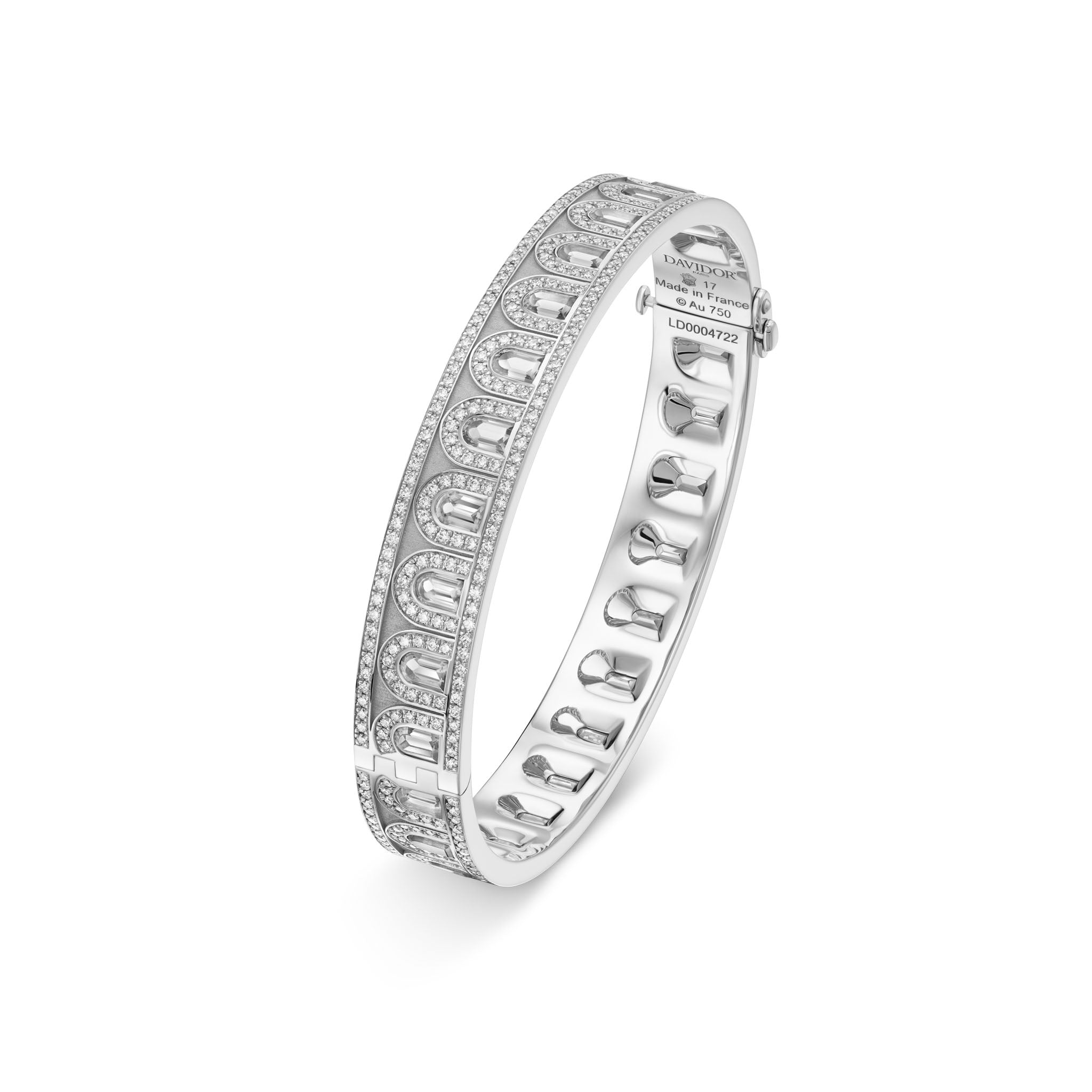 L'Arc Deco Bangle in Platinum with DAVIDOR Arch Cut Diamonds and Brilliant Diamonds - DAVIDOR