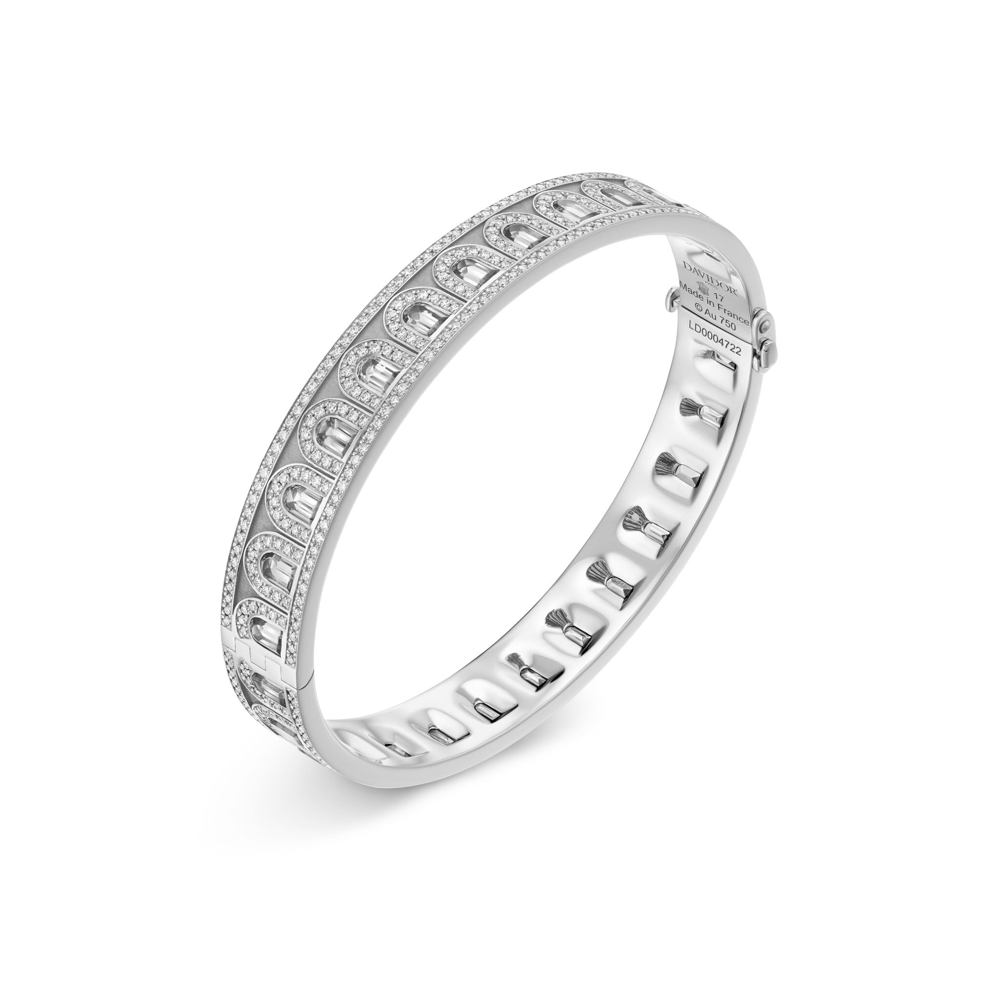 L'Arc Deco Bangle in Platinum with DAVIDOR Arch Cut Diamonds and Brilliant Diamonds - DAVIDOR