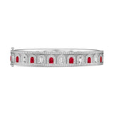 L'Arc Deco Bangle in Platinum with DAVIDOR Arch Cut Diamonds DAVIDOR Arch Cut Rubies and Brilliant Diamonds - DAVIDOR