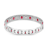 L'Arc Deco Bangle in Platinum with DAVIDOR Arch Cut Diamonds DAVIDOR Arch Cut Rubies and Brilliant Diamonds - DAVIDOR