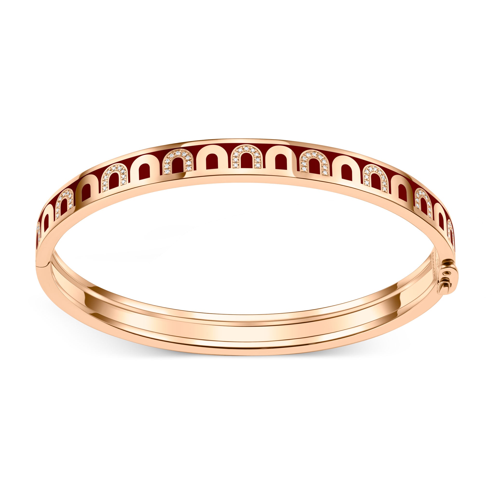 L'Arc de DAVIDOR Bangle PM, 18k Rose Gold with Lacquered Ceramic and Colonnato Diamonds - DAVIDOR