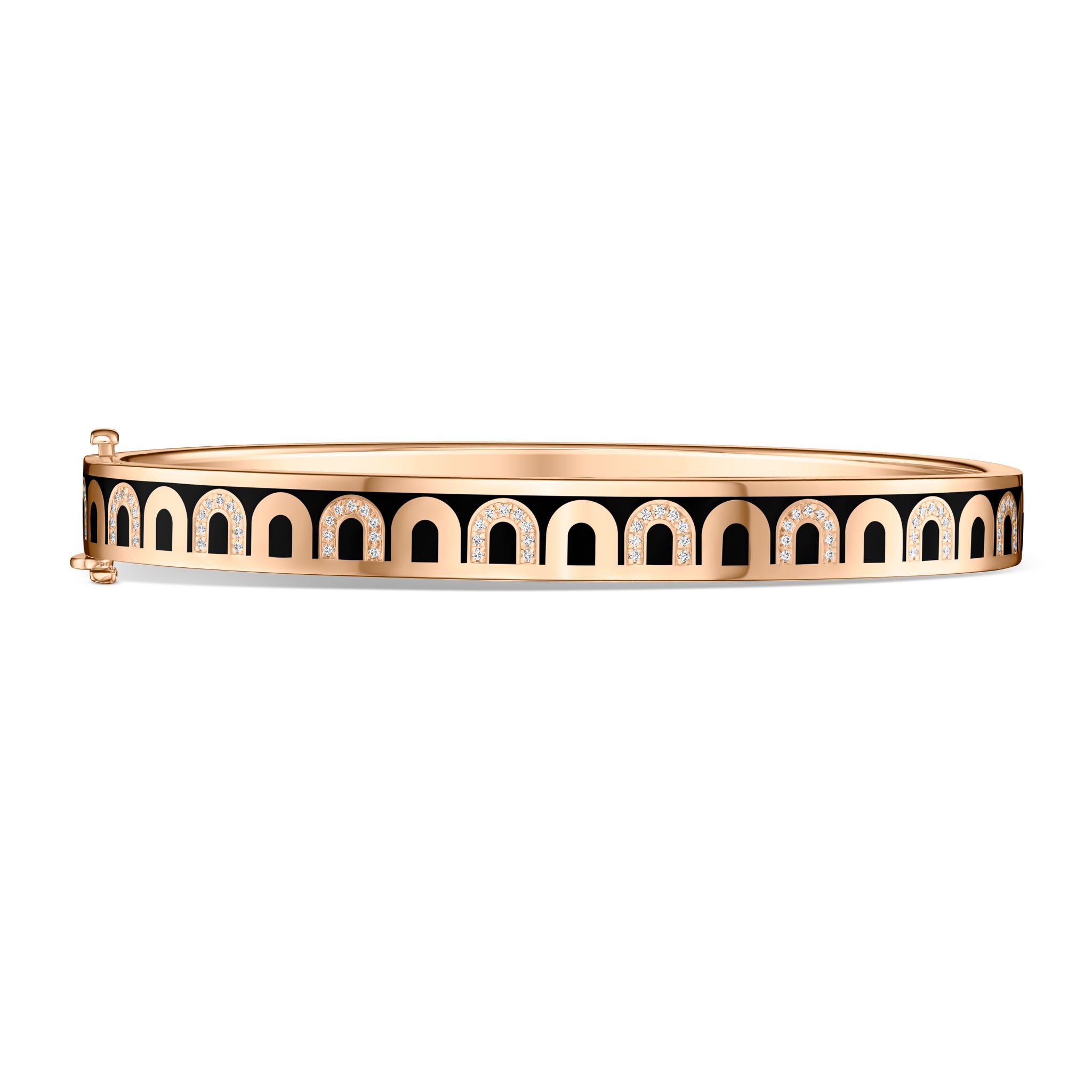 L'Arc de DAVIDOR Bangle PM, 18k Rose Gold with Lacquered Ceramic and Colonnato Diamonds - DAVIDOR