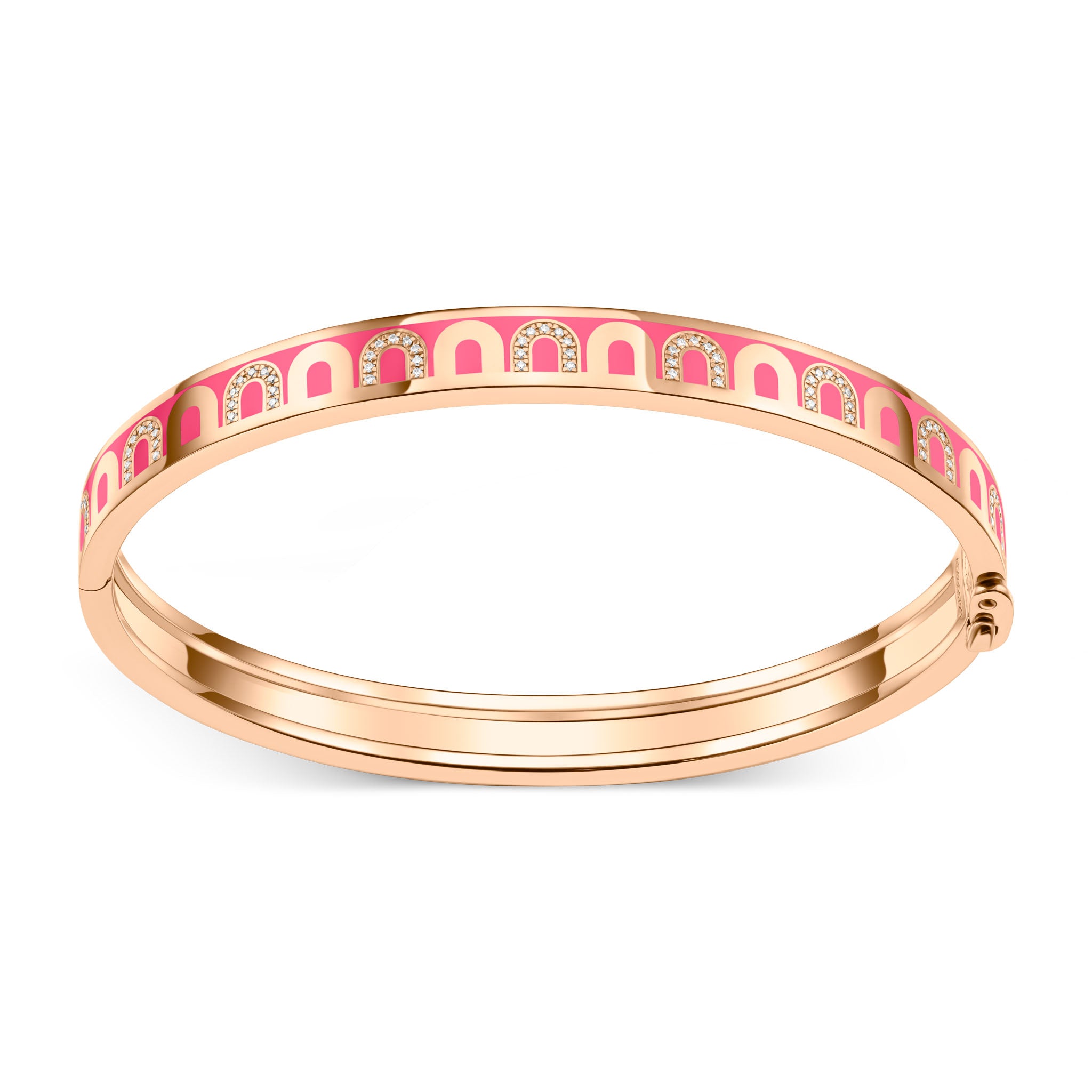 L'Arc de DAVIDOR Bangle PM, 18k Rose Gold with Lacquered Ceramic and Colonnato Diamonds - DAVIDOR