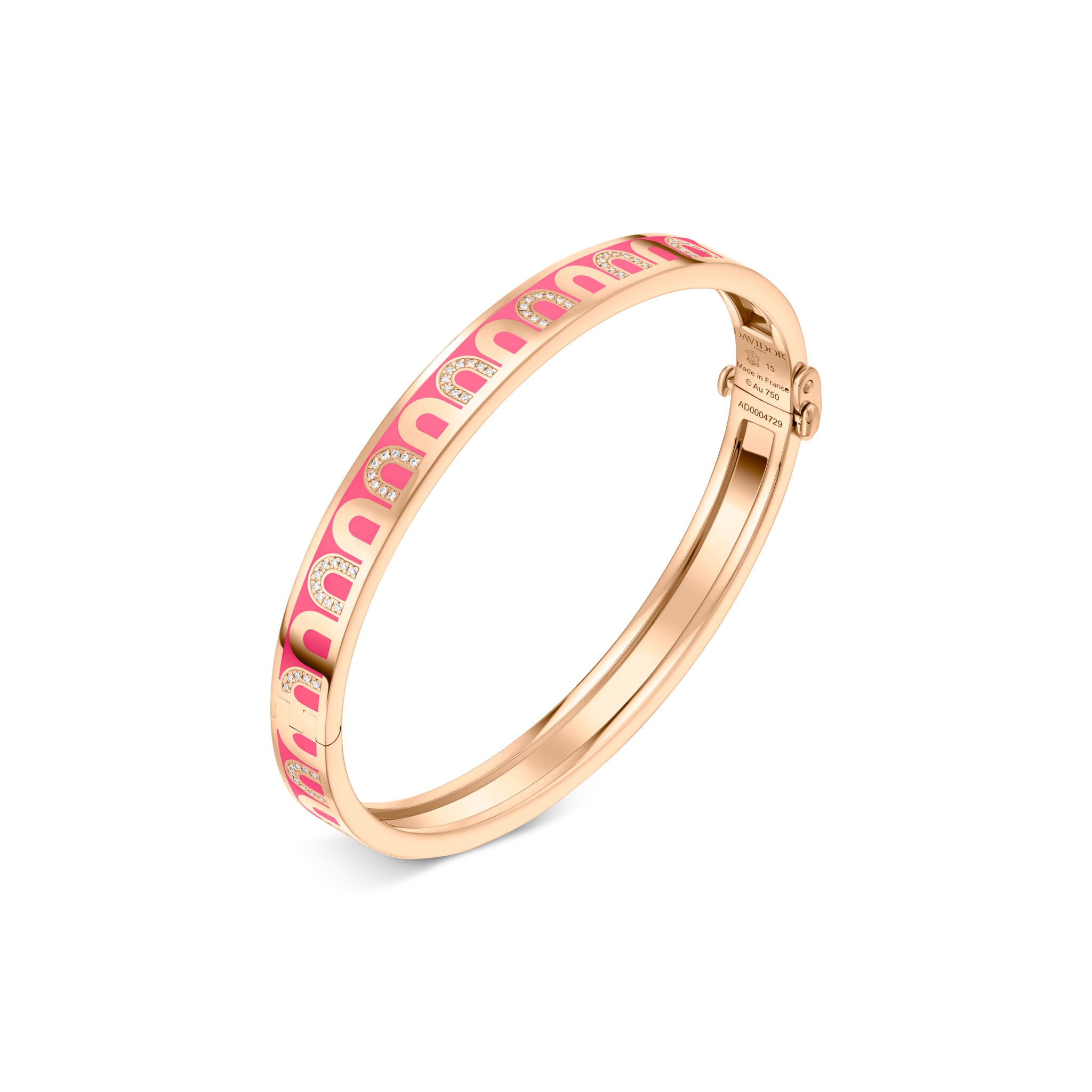 L'Arc de DAVIDOR Bangle PM, 18k Rose Gold with Lacquered Ceramic and Colonnato Diamonds - DAVIDOR