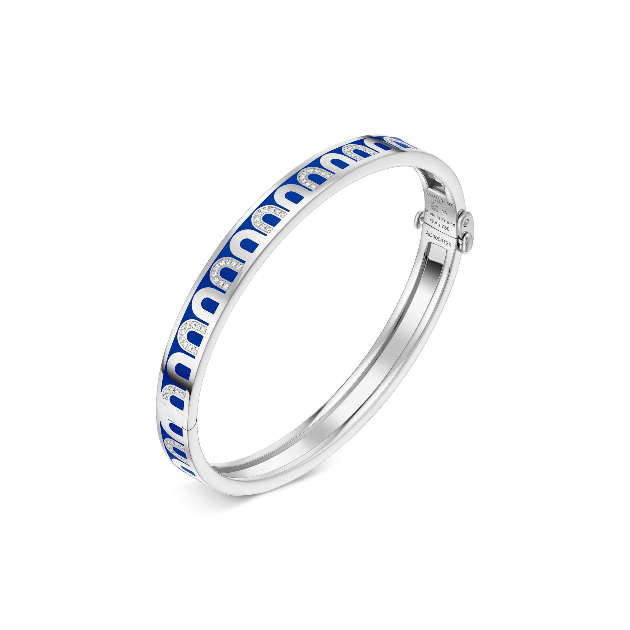 L'Arc de DAVIDOR Bangle PM, 18k White Gold with Lacquered Ceramic and Colonnato Diamonds - DAVIDOR