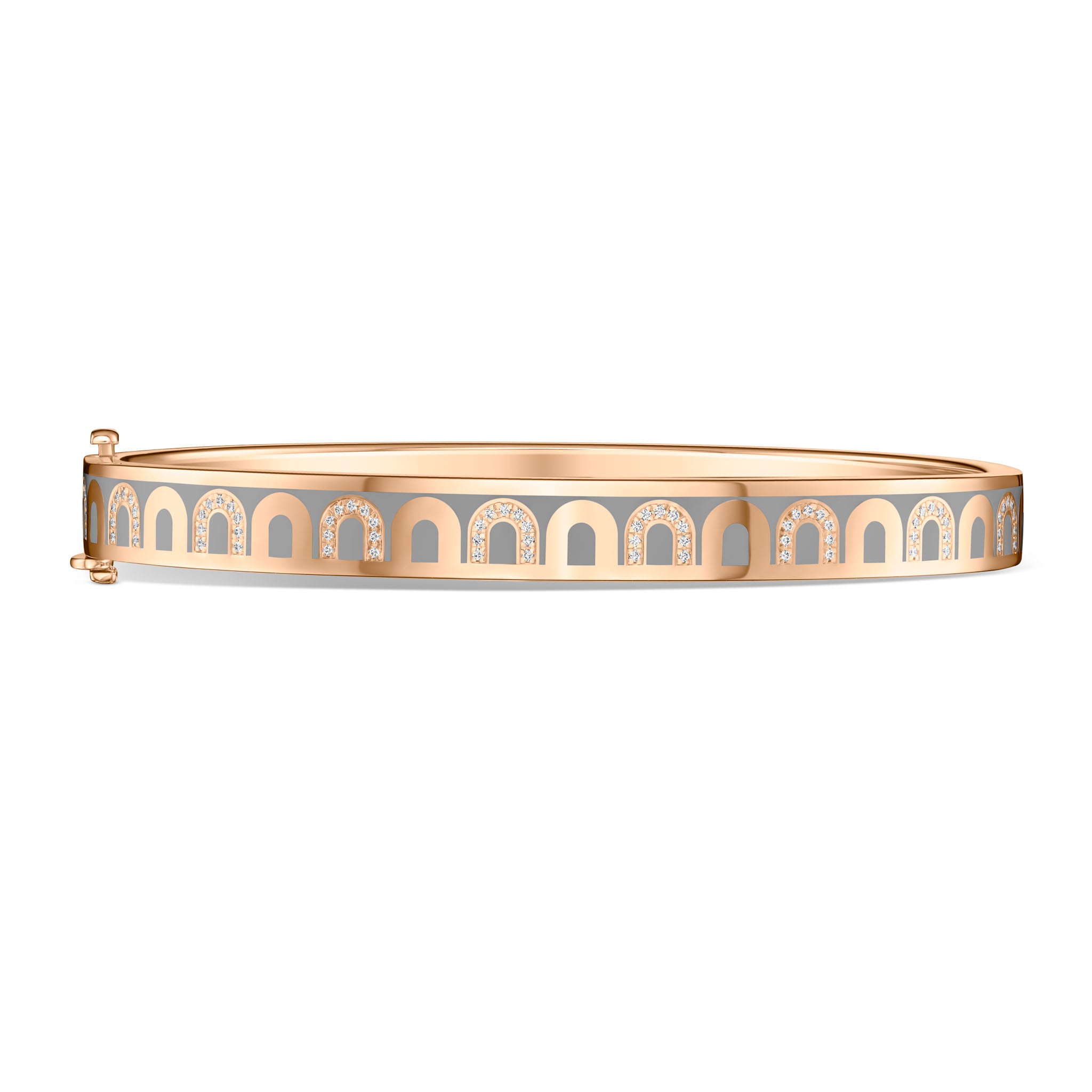 L'Arc de DAVIDOR Bangle PM, 18k Rose Gold with Lacquered Ceramic and Colonnato Diamonds - DAVIDOR