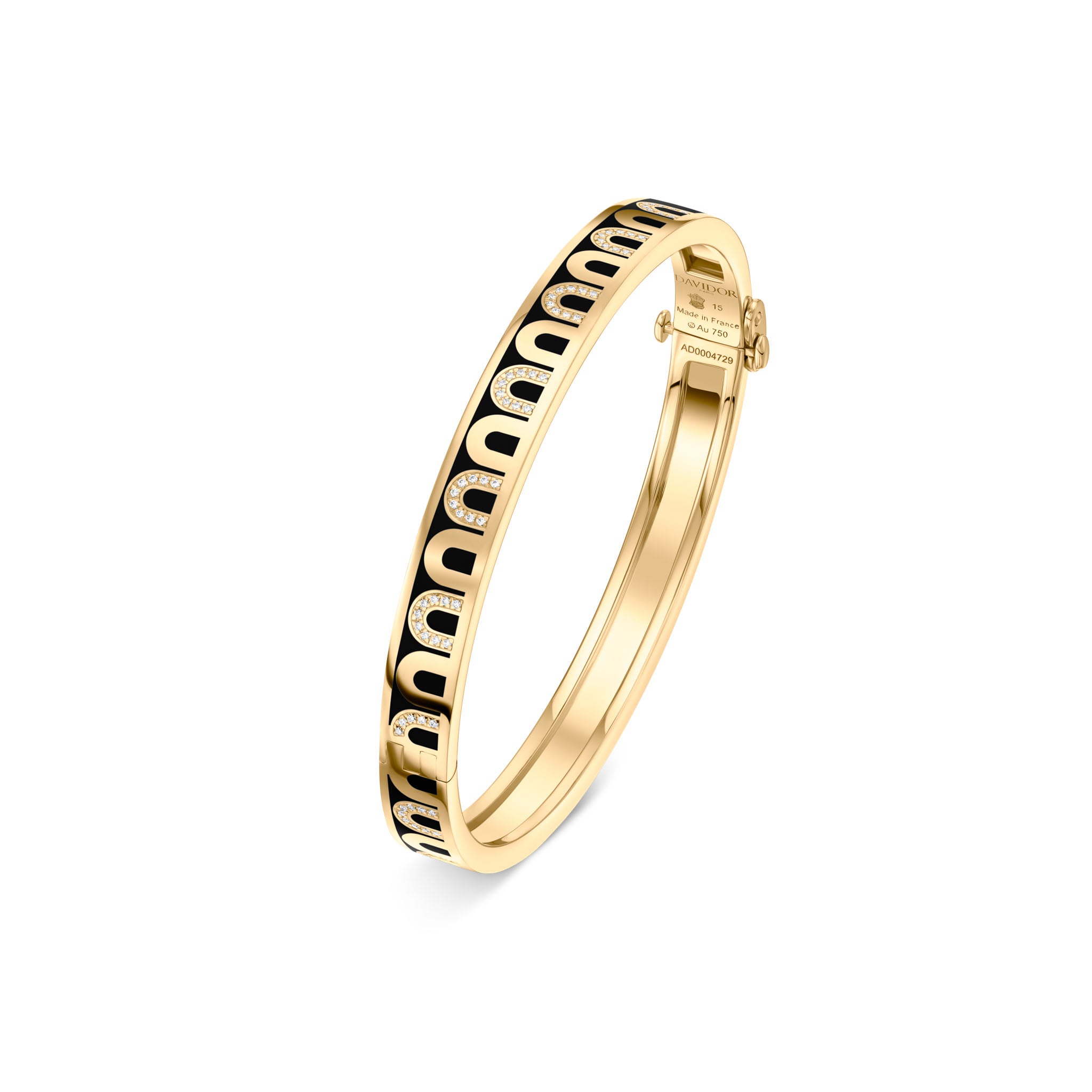 L'Arc de DAVIDOR Bangle PM, 18k Yellow Gold with Lacquered Ceramic and Colonnato Diamonds - DAVIDOR