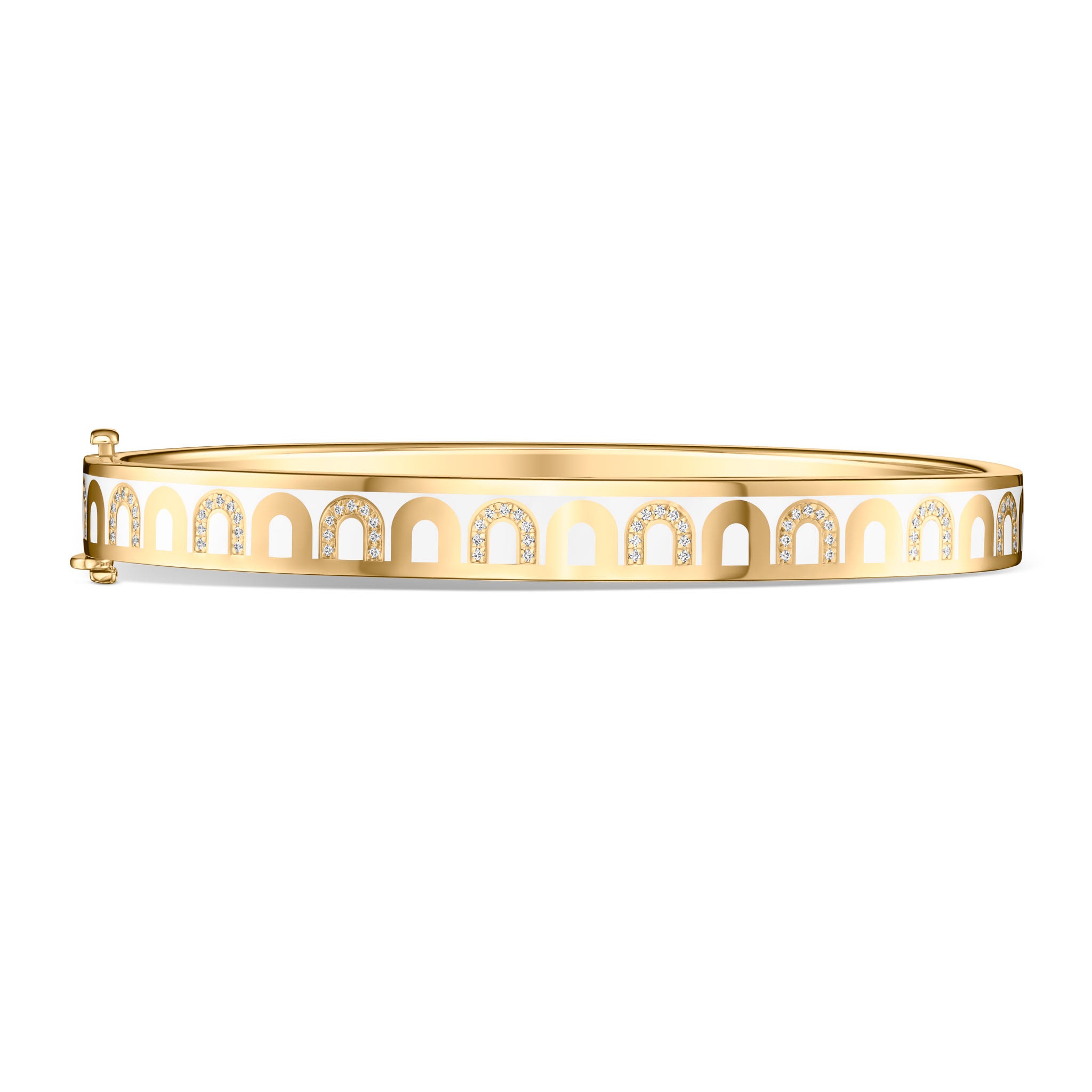 L'Arc de DAVIDOR Bangle PM, 18k Yellow Gold with Lacquered Ceramic and Colonnato Diamonds - DAVIDOR