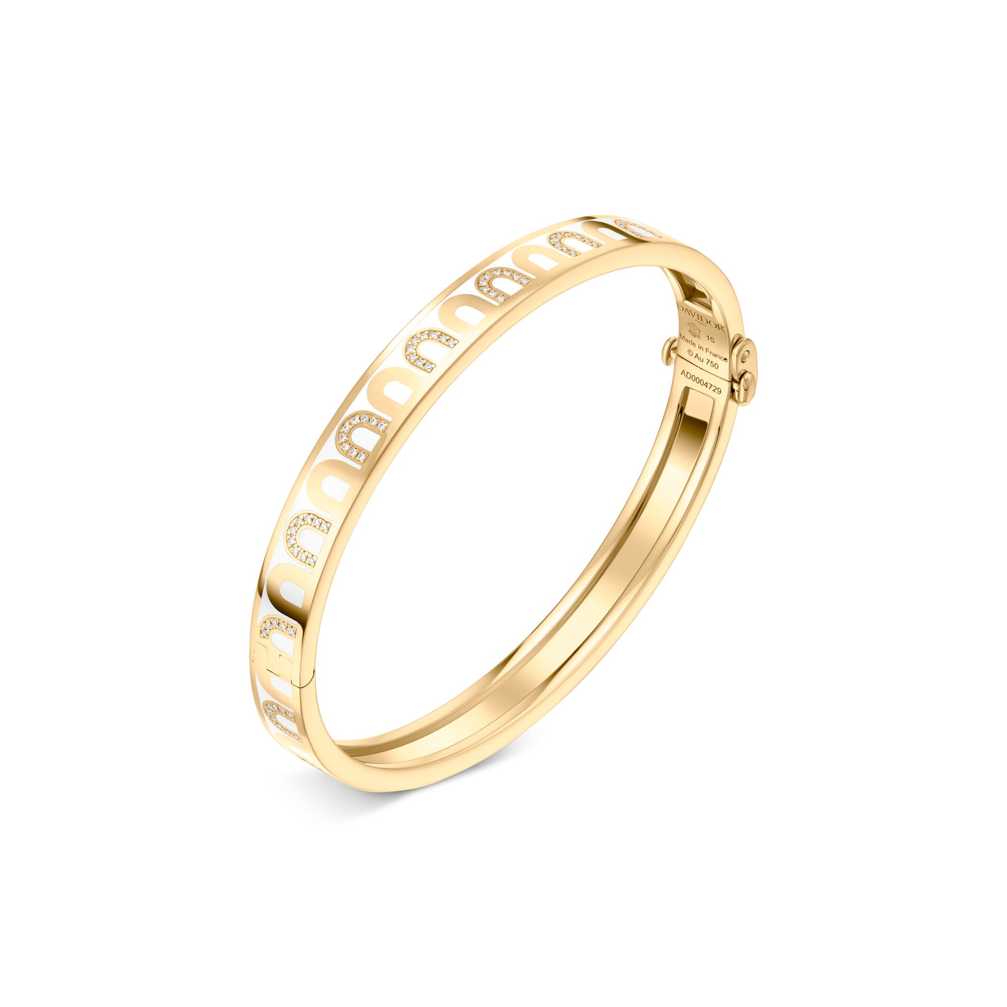 L'Arc de DAVIDOR Bangle PM, 18k Yellow Gold with Lacquered Ceramic and Colonnato Diamonds - DAVIDOR