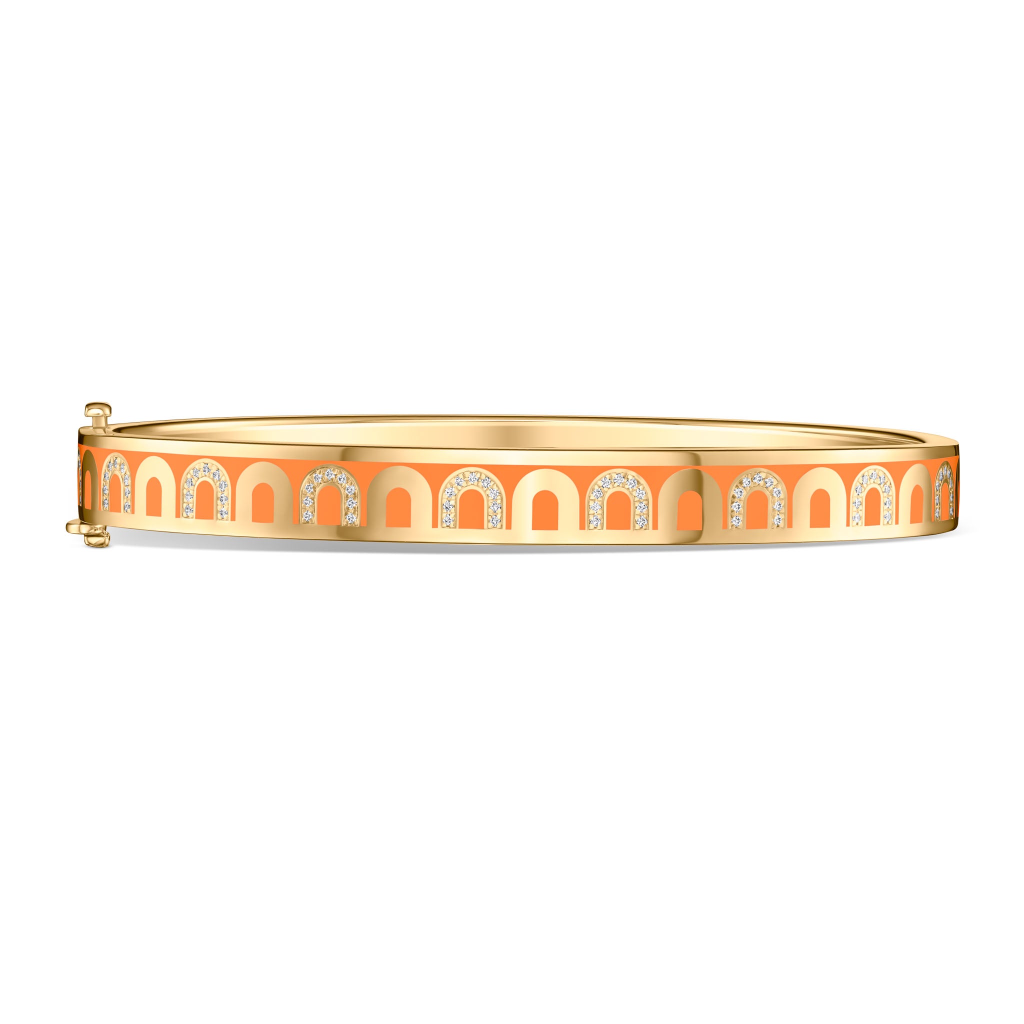 L'Arc de DAVIDOR Bangle PM, 18k Yellow Gold with Lacquered Ceramic and Colonnato Diamonds - DAVIDOR