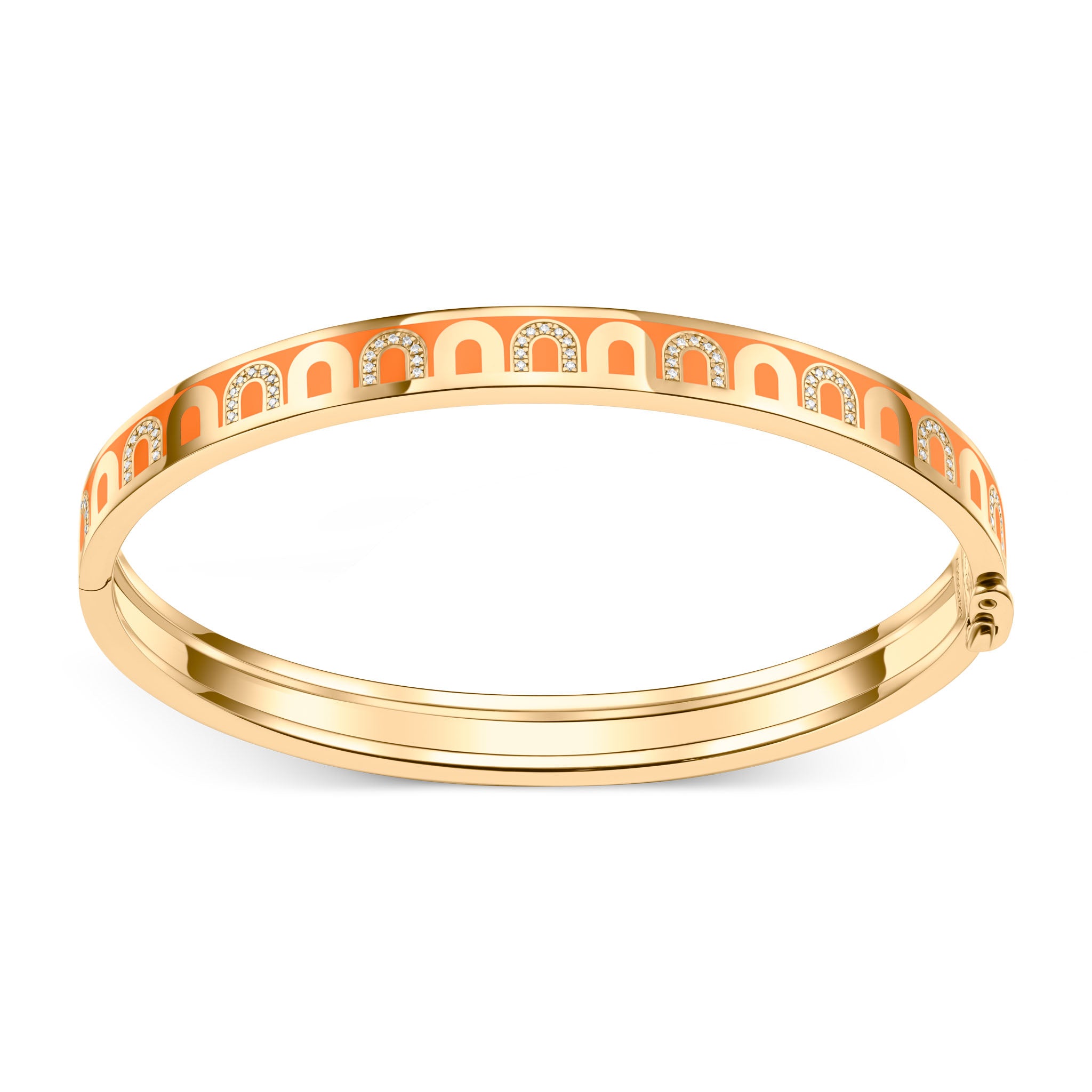 L'Arc de DAVIDOR Bangle PM, 18k Yellow Gold with Lacquered Ceramic and Colonnato Diamonds - DAVIDOR