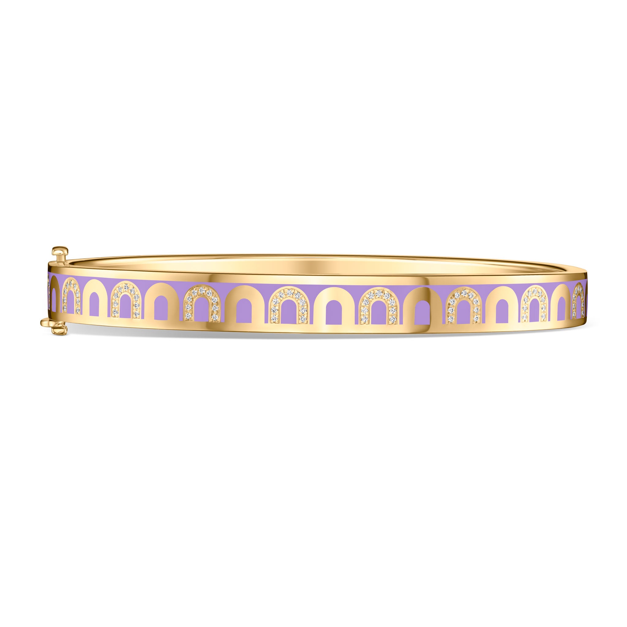 L'Arc de DAVIDOR Bangle PM, 18k Yellow Gold with Lacquered Ceramic and Colonnato Diamonds - DAVIDOR