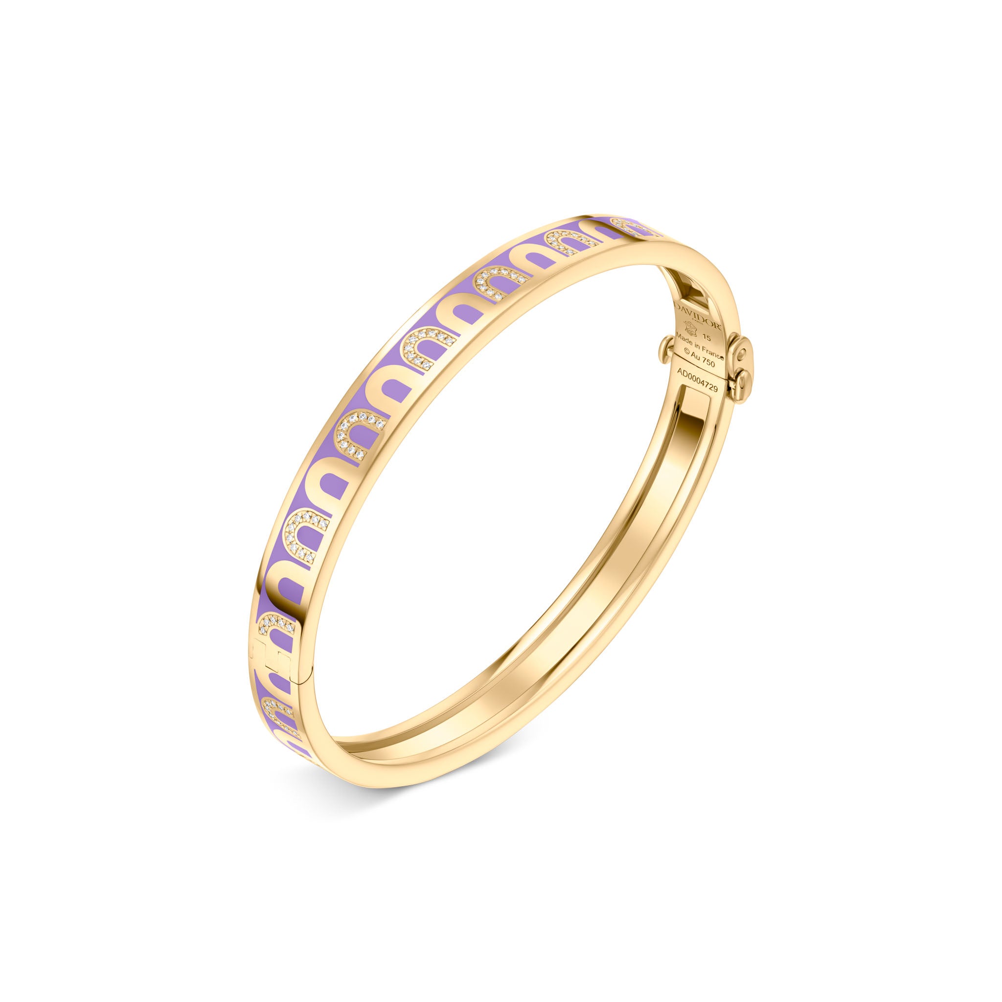 L'Arc de DAVIDOR Bangle PM, 18k Yellow Gold with Lacquered Ceramic and Colonnato Diamonds - DAVIDOR