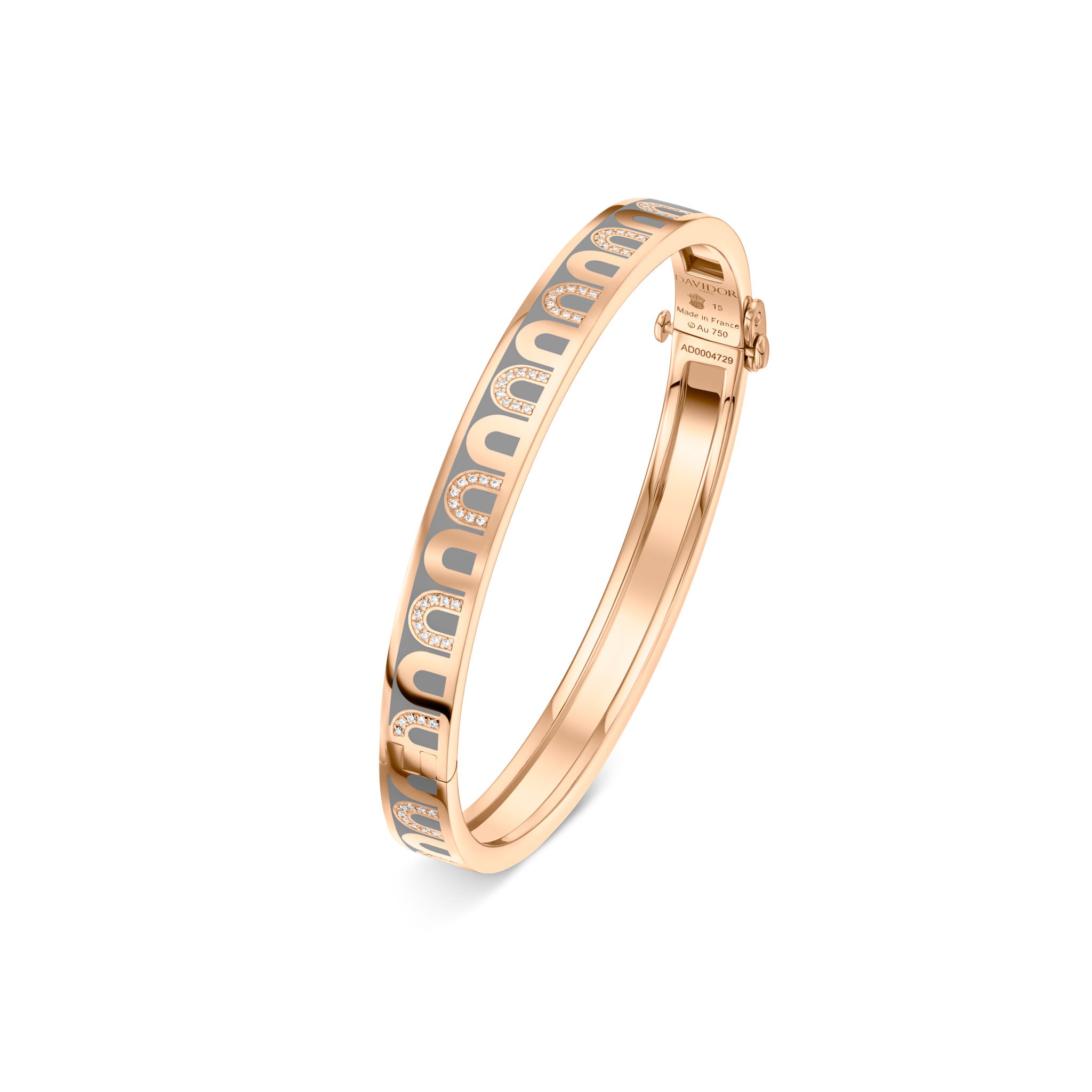 L'Arc de DAVIDOR Bangle PM, 18k Rose Gold with Lacquered Ceramic and Colonnato Diamonds - DAVIDOR