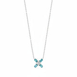Arch Florale PM Necklace, 18k White Gold with DAVIDOR Arch Cut Aquamarines and Brilliant Diamonds - DAVIDOR