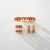 L'Arc de DAVIDOR Bangle MM, 18k Rose Gold with Lacquered Ceramic and Colonnato Diamonds - DAVIDOR