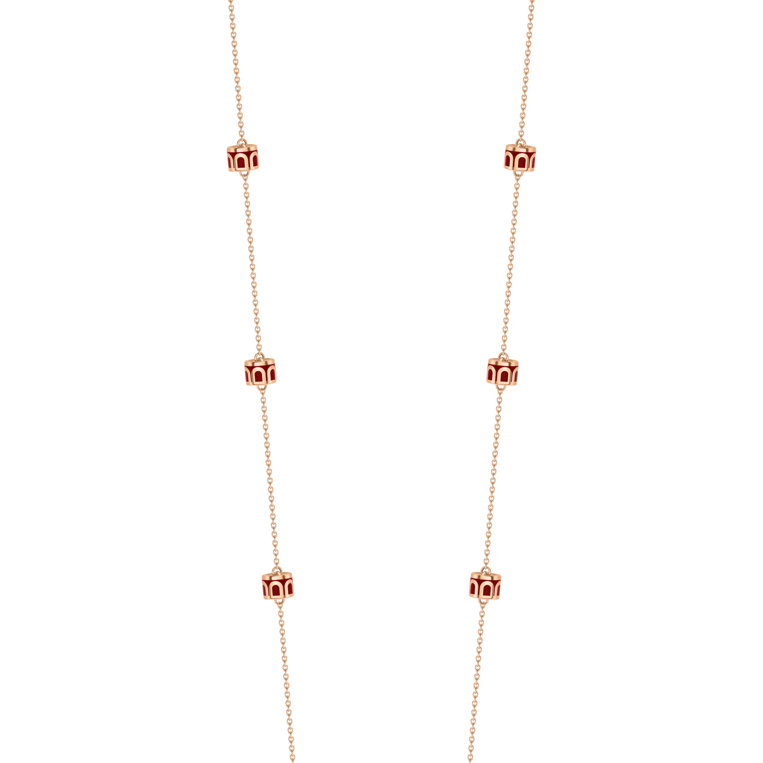 L'Arc de DAVIDOR Necklace with 10 Mini Beads, 18k Rose Gold with Lacquered Ceramic - DAVIDOR