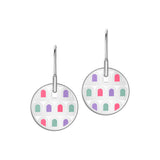 L'Arc de DAVIDOR Édition Multicolore Pendant Earring PM, 18k White Gold with Lacquered Ceramic - DAVIDOR