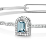 Couleur Sculptural Bracelet, 18k White Gold with DAVIDOR Arch Cut Aquamarine and Brilliant Diamonds - DAVIDOR