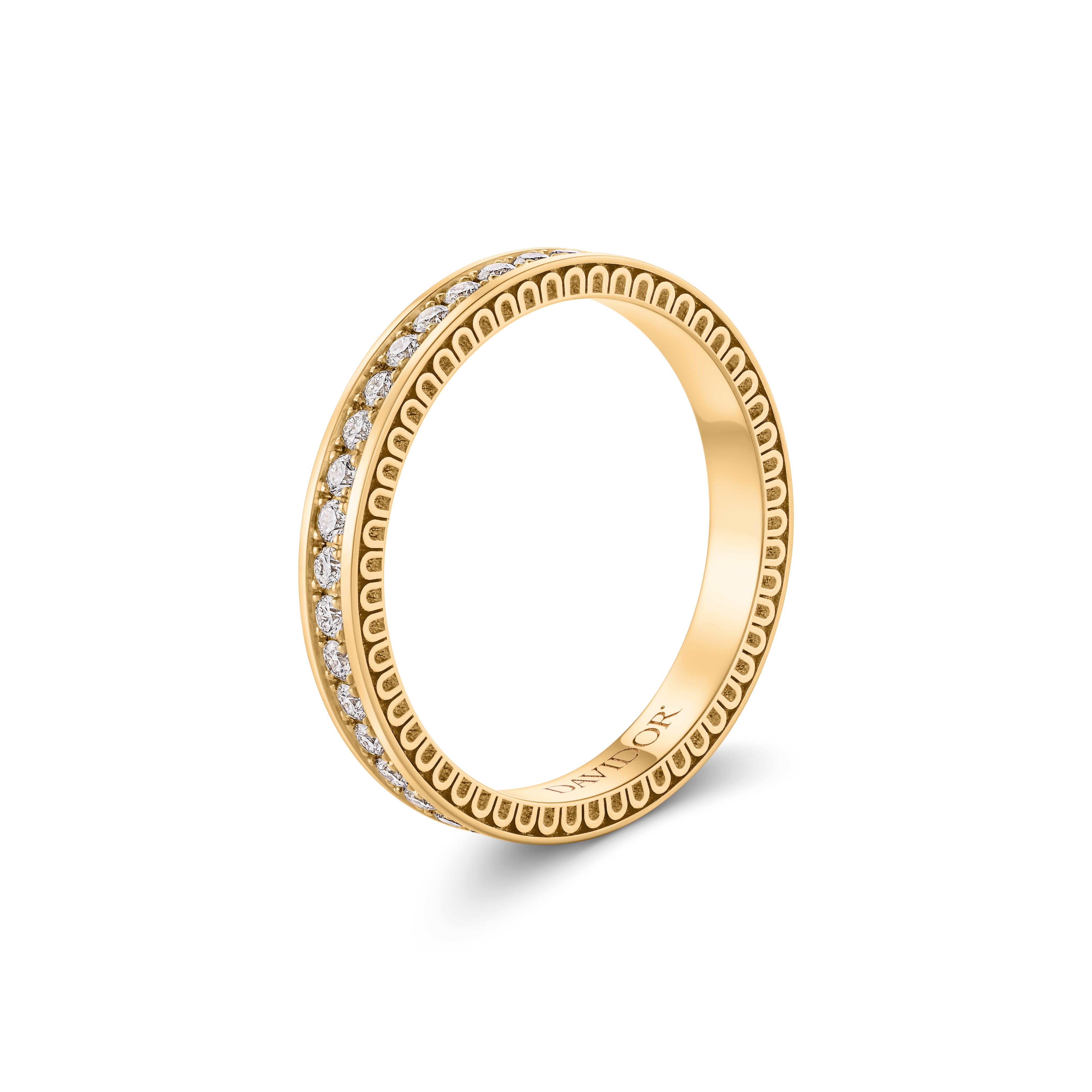 L'Arc Détail Ring PM, 18k Yellow Gold with Brilliant Diamonds - DAVIDOR