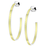 L'Arc de DAVIDOR Creole Earring GM, 18k White Gold with Lacquered Ceramic - DAVIDOR