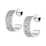 L'Arc de DAVIDOR Creole Earring PM, 18k White Gold with Satin Finish and Palais Diamonds - DAVIDOR