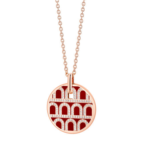 L'Arc de DAVIDOR Pendant GM, 18k Rose Gold with Lacquered Ceramic and Palais Diamonds - DAVIDOR