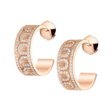 L'Arc de DAVIDOR Creole Earring PM, 18k Rose Gold with Satin Finish and Palais Diamonds - DAVIDOR