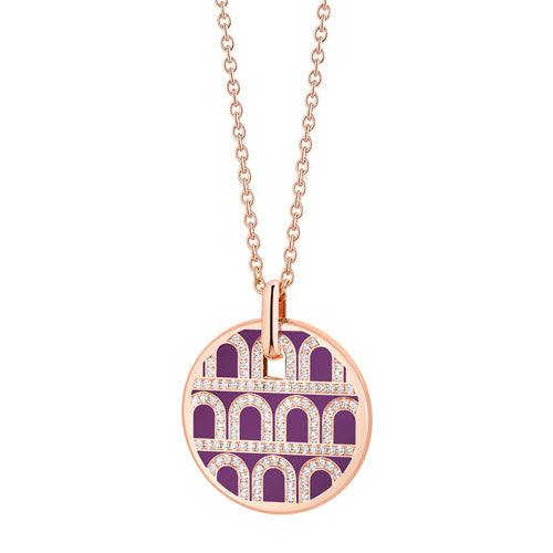 L'Arc de DAVIDOR Pendant GM, 18k Rose Gold with Lacquered Ceramic and Palais Diamonds - DAVIDOR