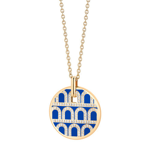 L'Arc de DAVIDOR Pendant GM, 18k Yellow Gold with Lacquered Ceramic and Palais Diamonds - DAVIDOR