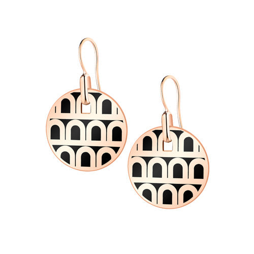 L'Arc de DAVIDOR Pendant Earring PM, 18k Rose Gold with Lacquered Ceramic - DAVIDOR