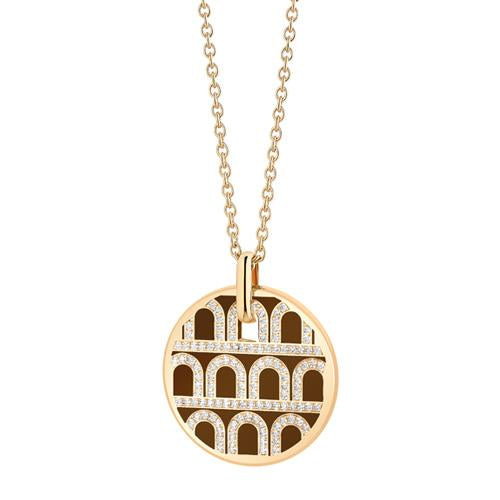 L'Arc de DAVIDOR Pendant GM, 18k Yellow Gold with Lacquered Ceramic and Palais Diamonds - DAVIDOR