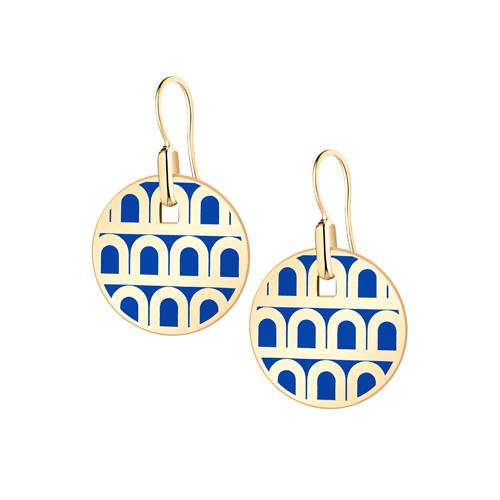 L'Arc de DAVIDOR Pendant Earring PM, 18k Yellow Gold with Lacquered Ceramic - DAVIDOR