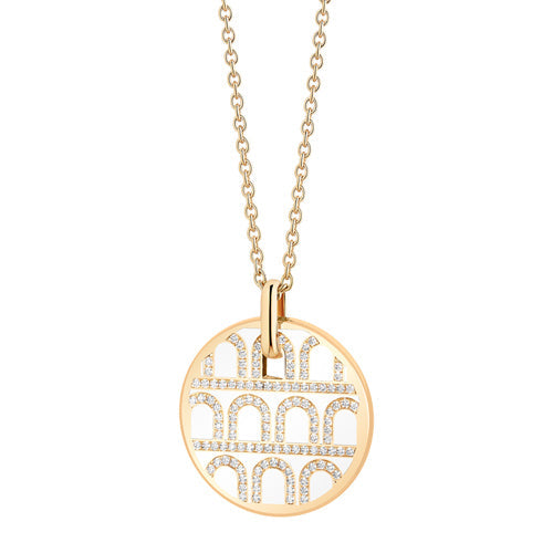 L'Arc de DAVIDOR Pendant GM, 18k Yellow Gold with Lacquered Ceramic and Palais Diamonds - DAVIDOR