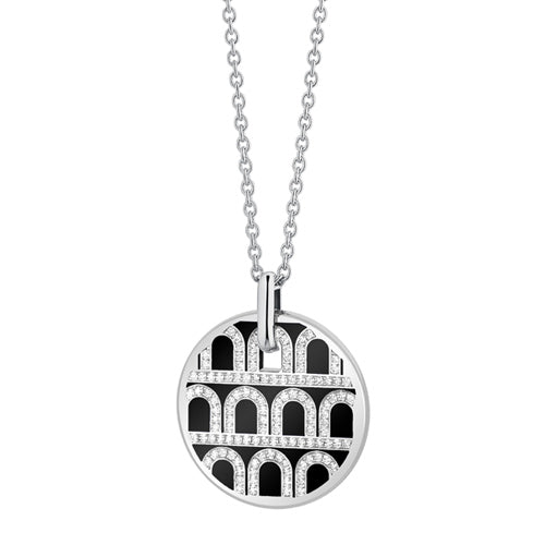 L'Arc de DAVIDOR Pendant GM, 18k White Gold with Lacquered Ceramic and Palais Diamonds - DAVIDOR