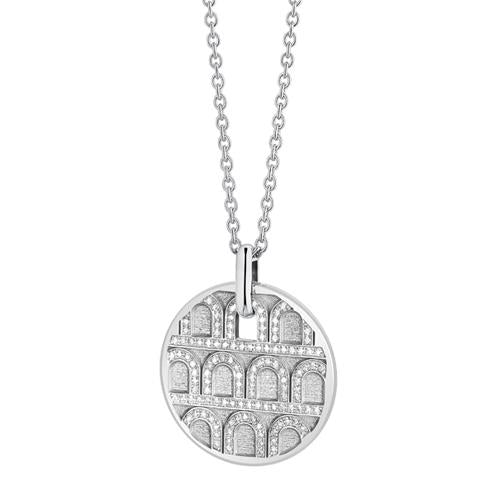 L'Arc de DAVIDOR Pendant GM, 18k White Gold with Satin Finish and Palais Diamonds - DAVIDOR