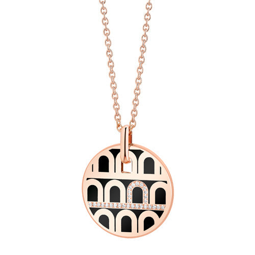 L'Arc de DAVIDOR Pendant GM, 18k Rose Gold with Lacquered Ceramic and Porta Diamonds - DAVIDOR