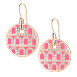 L'Arc de DAVIDOR Pendant Earring GM, 18k Rose Gold with Lacquered Ceramic and Palais Diamonds - DAVIDOR