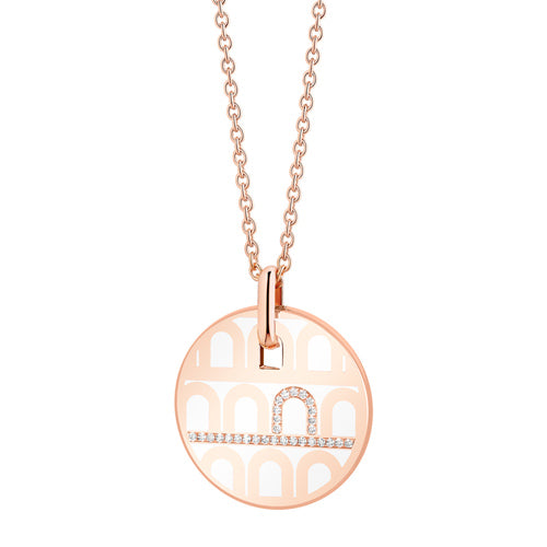 L'Arc de DAVIDOR Pendant GM, 18k Rose Gold with Lacquered Ceramic and Porta Diamonds - DAVIDOR