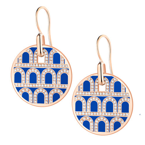 L'Arc de DAVIDOR Pendant Earring GM, 18k Rose Gold with Lacquered Ceramic and Palais Diamonds - DAVIDOR