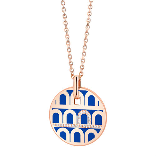 L'Arc de DAVIDOR Pendant GM, 18k Rose Gold with Lacquered Ceramic and Porta Diamonds - DAVIDOR