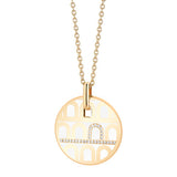 L'Arc de DAVIDOR Pendant GM, 18k Yellow Gold with Lacquered Ceramic and Porta Diamonds - DAVIDOR